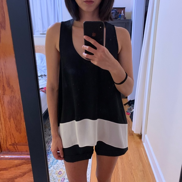 BCBG Black/white cut-out party tank top - Picture 2 of 11
